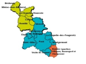 carte des 8 communes du Surenor